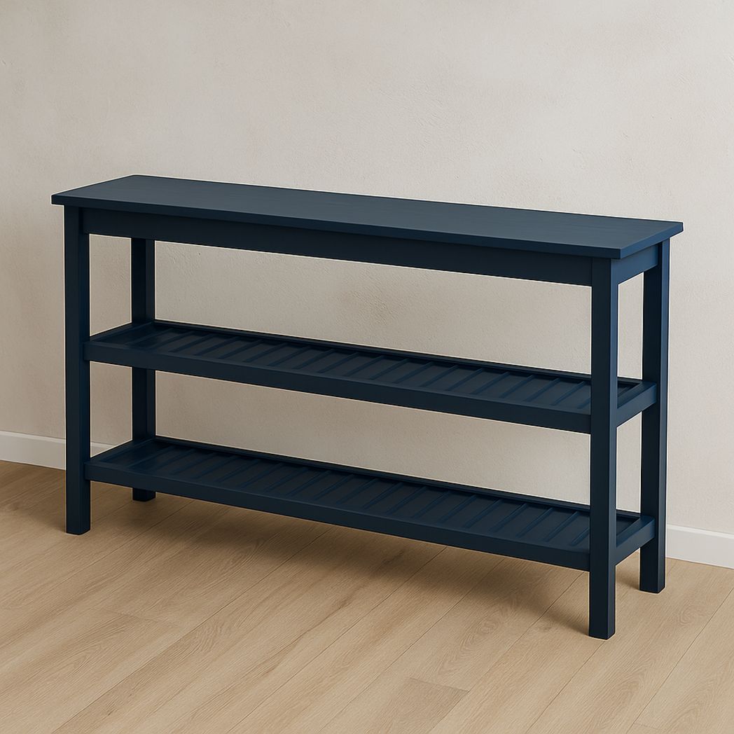 Etagère de rangement en bois 3 niveaux Bleu Foncé 120x30x90 cm