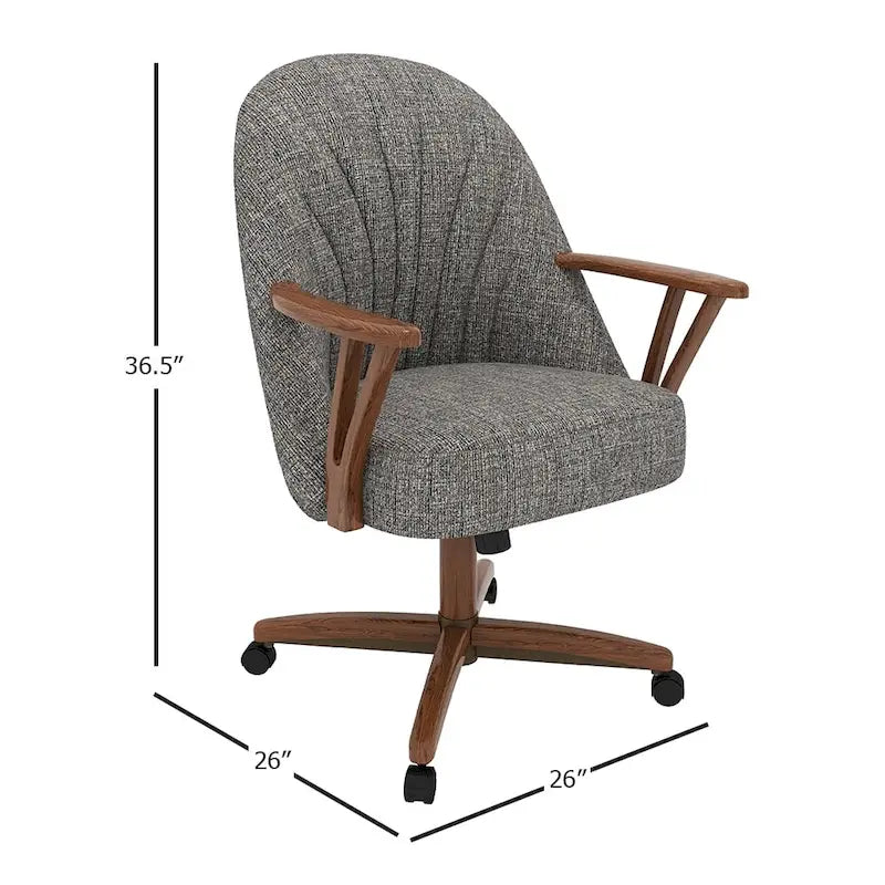 Chaise de salle à manger Chromcraft Cliff Caster, finition noyer