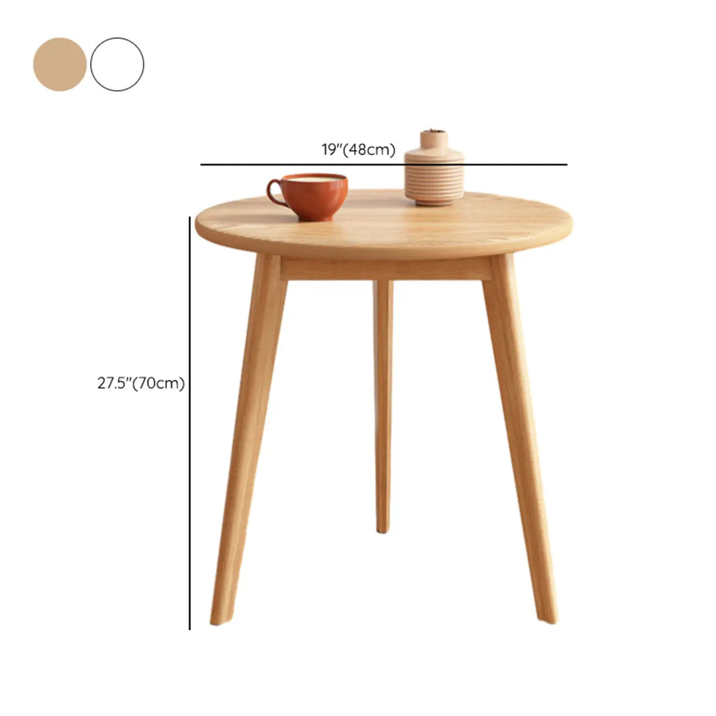 Table d'appoint ronde en bois à 2 niveaux avec rangement pour salon