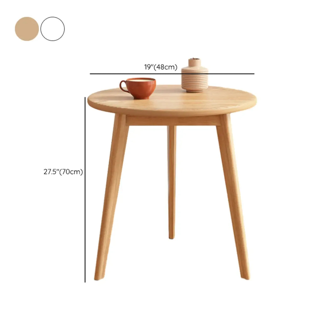 Table d'appoint ronde en bois à 2 niveaux avec rangement pour salon