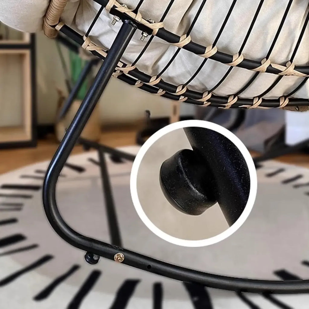 Fauteuil à bascule rembourré sans accoudoirs avec coussin pour salon