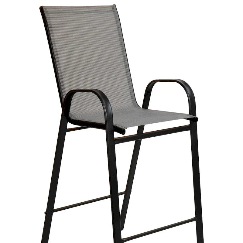 Lot de 4 tabourets de bar d'extérieur avec matériau Flex Comfort - Tabouret de terrasse