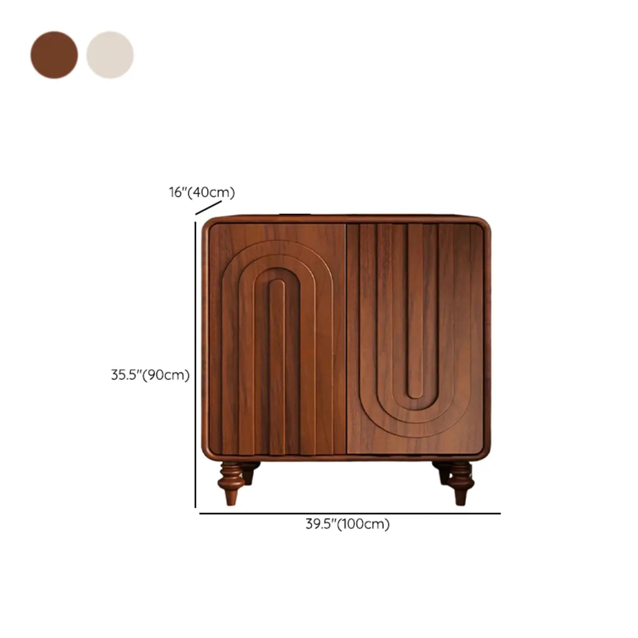 Armoire à chaussures d'entrée en bois à 3 portes sculptées en forme de vague