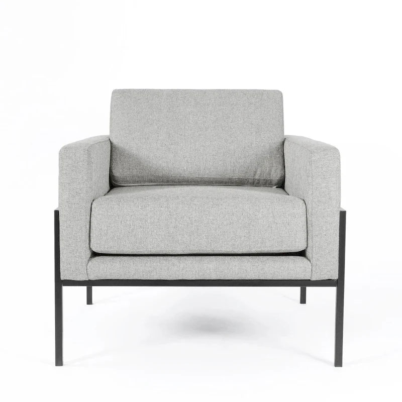 Fauteuil club moderne HomePop rembourré avec cadre en métal