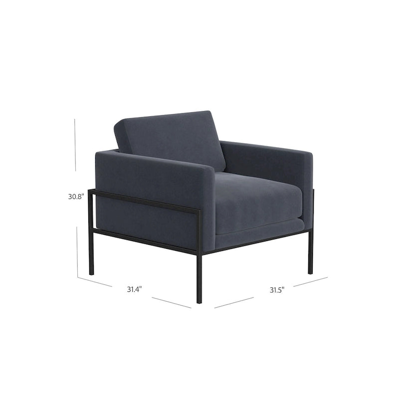 Fauteuil club moderne HomePop rembourré avec cadre en métal