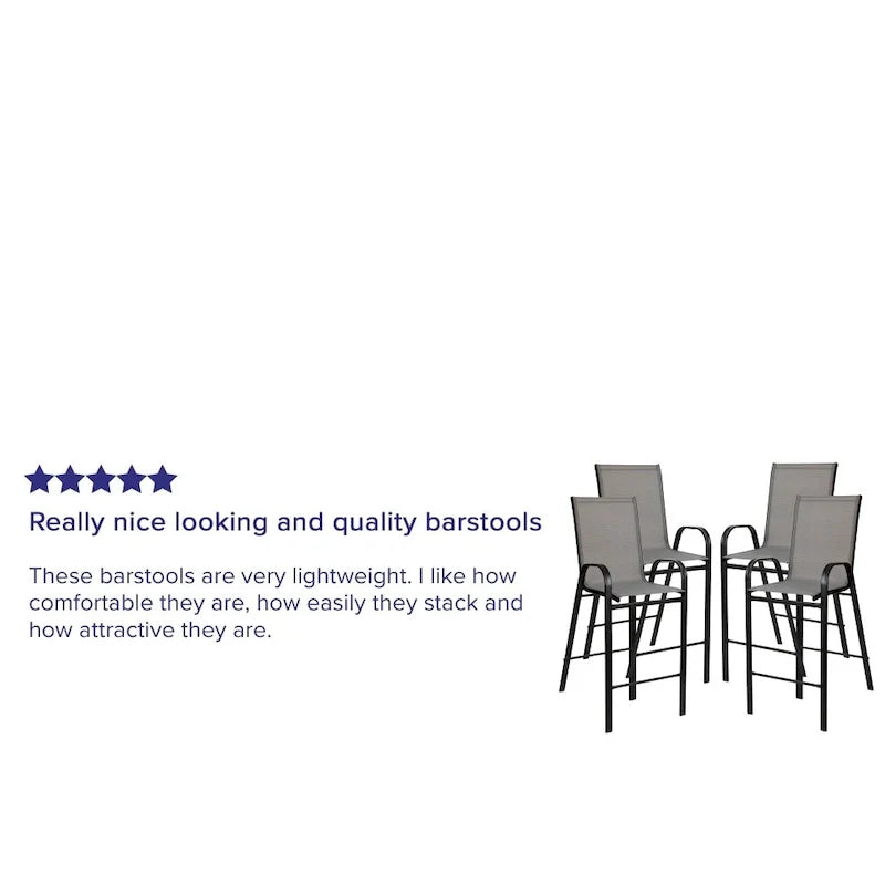 Lot de 4 tabourets de bar d'extérieur avec matériau Flex Comfort - Tabouret de terrasse