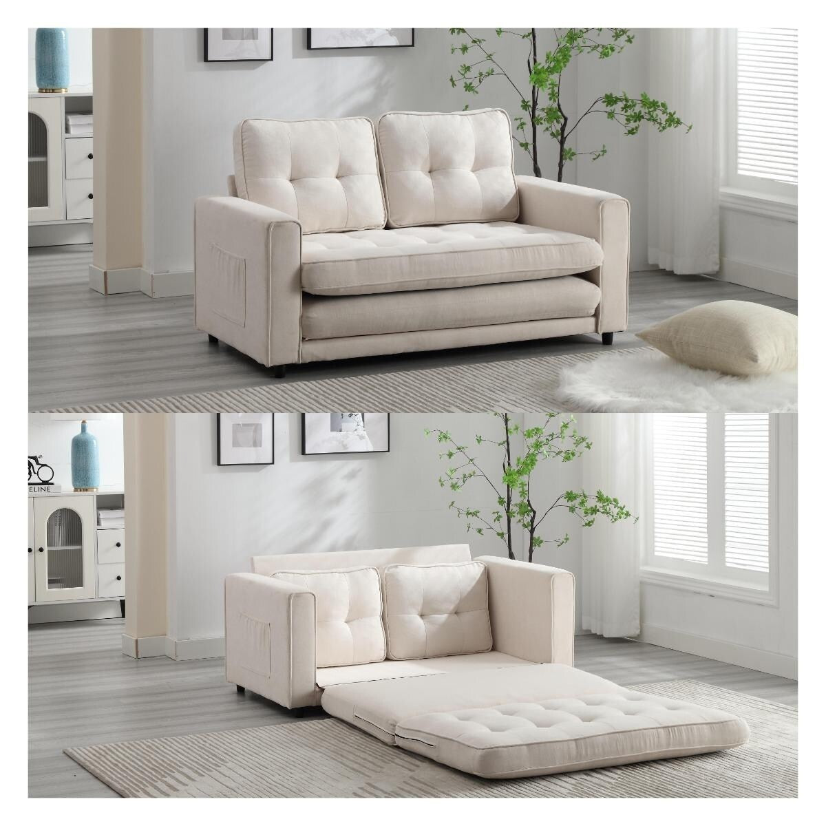 Canapé-lit futon convertible 3 places