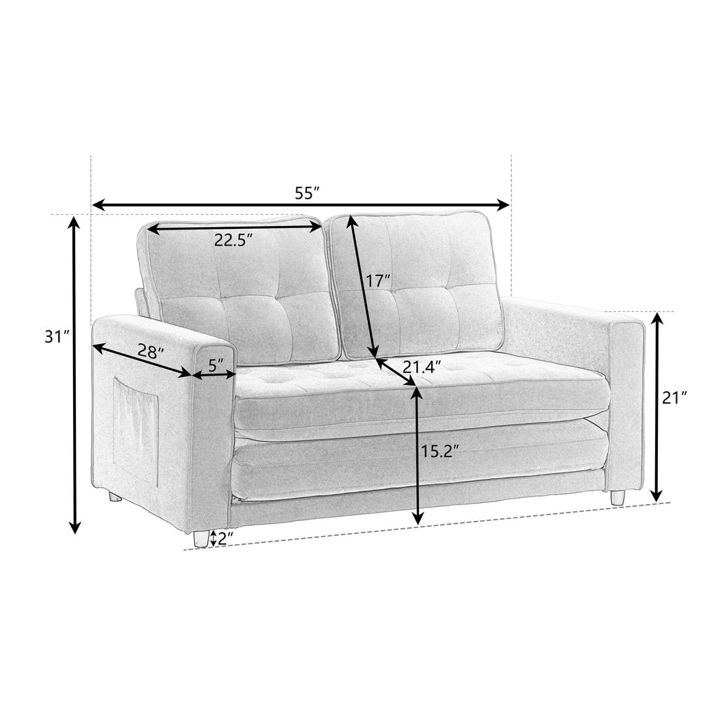 Canapé-lit futon convertible 3 places