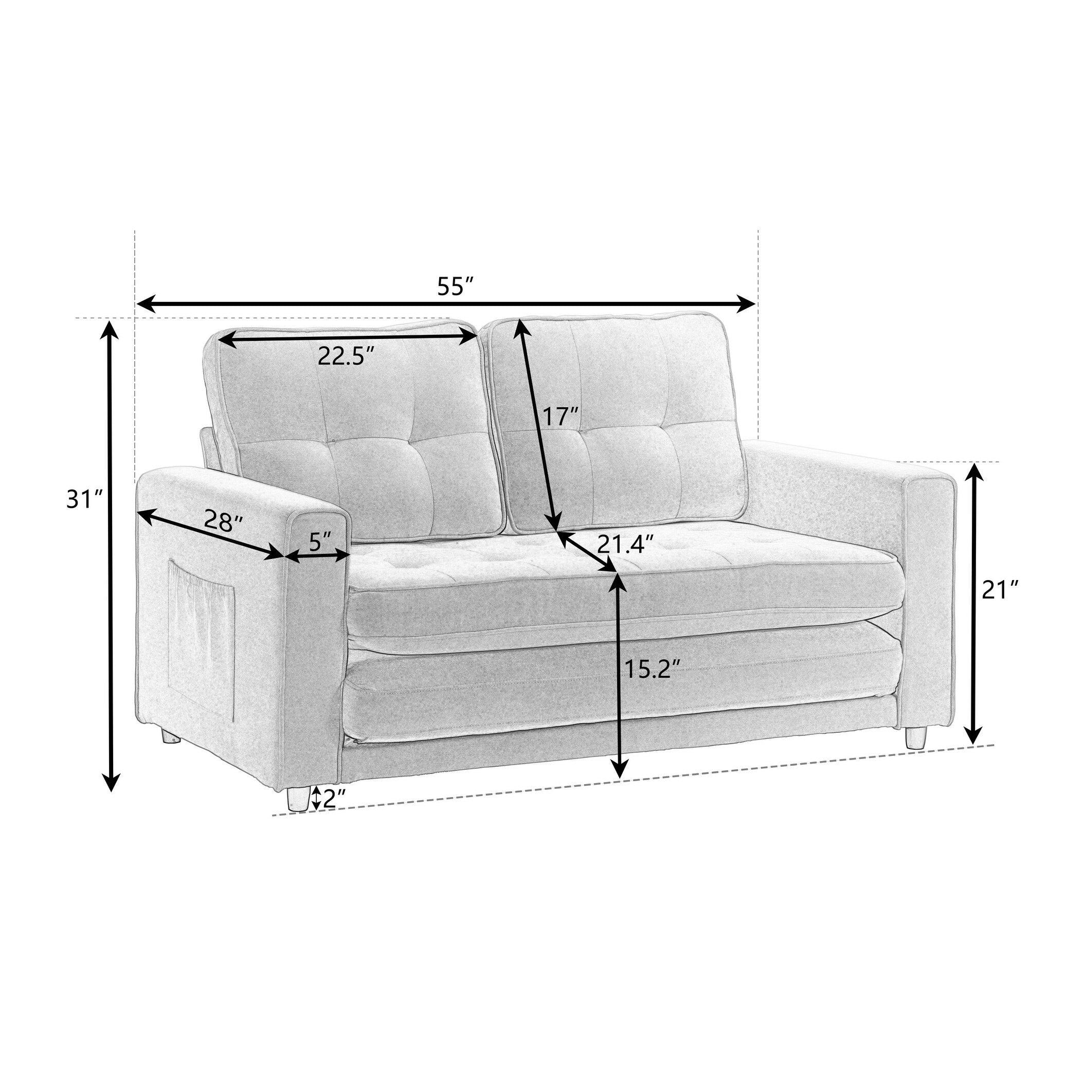 Canapé-lit futon convertible 3 places