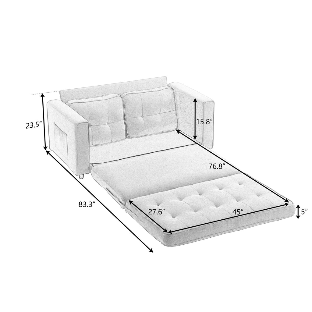 Canapé-lit futon convertible 3 places