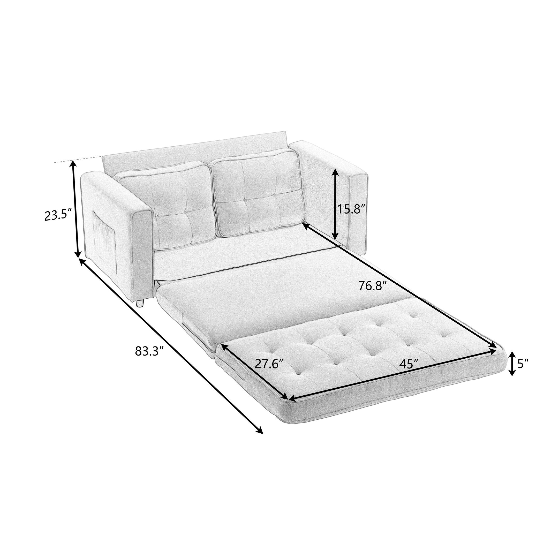 Canapé-lit futon convertible 3 places