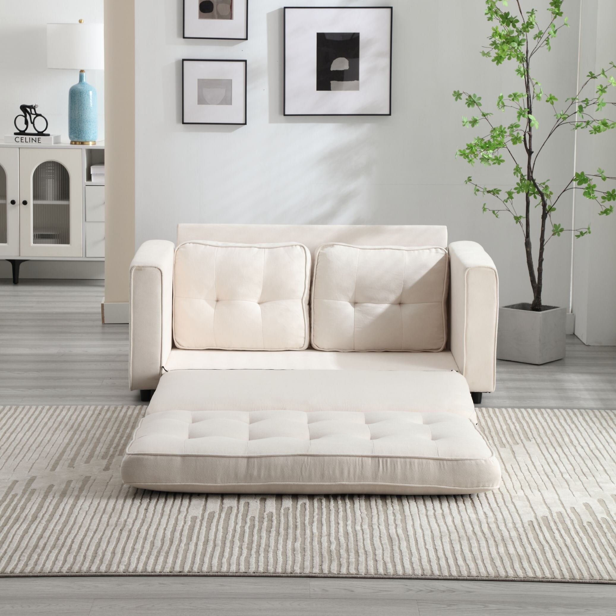 Canapé-lit futon convertible 3 places