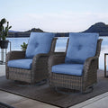 Fauteuils de jardin à bascule en osier Gymojoy avec base pivotante (lot de 2)