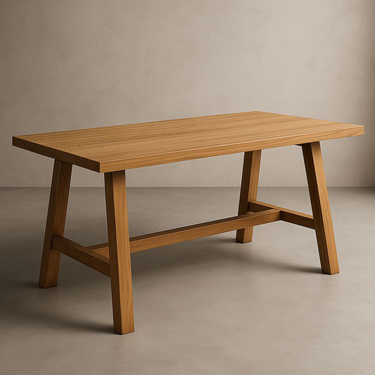 Table à manger rectangulaire en bois massif 140cm x 80cm x 75cm brun