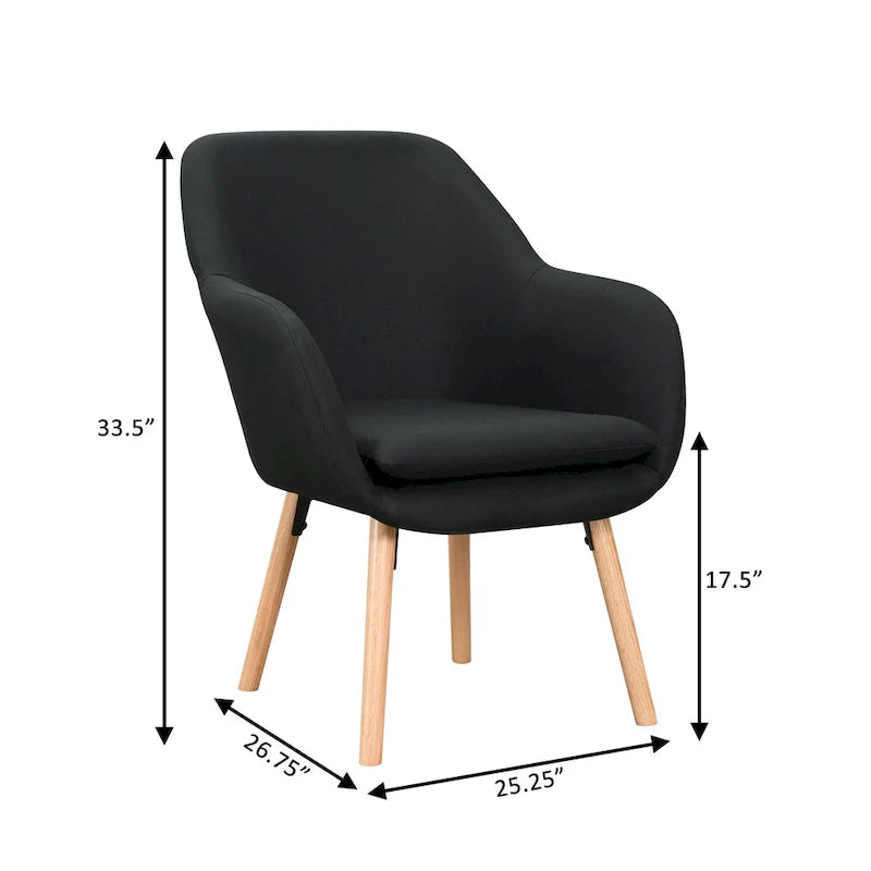 Fauteuil d'appoint rembourré à oreilles Charlotte « Take a Seat » de Convenience Concepts