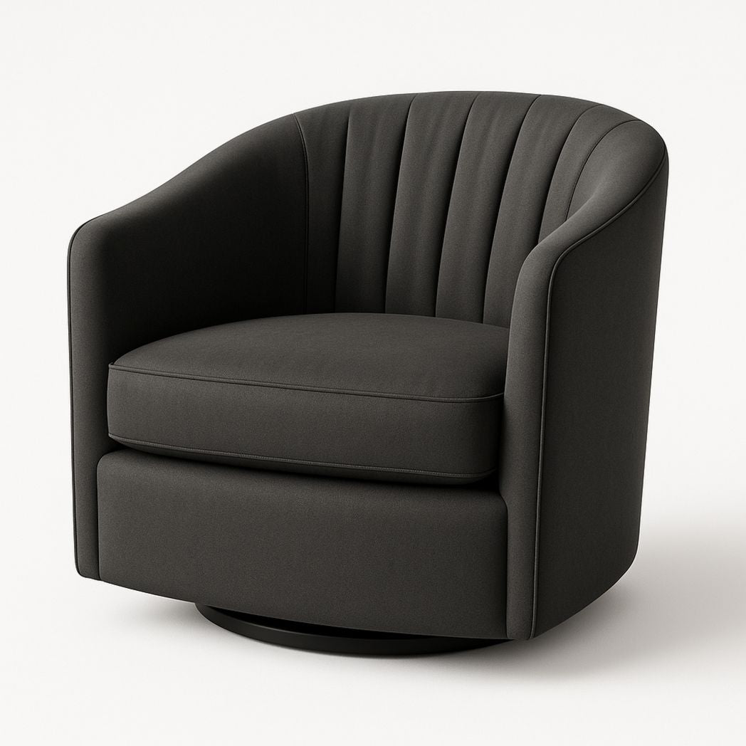 Fauteuil pivotant en polyester anthracite 80x75x80 cm
