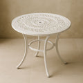 Table Ronde d'Extérieur en Aluminium sculpté Blanc diamètre 90 cm