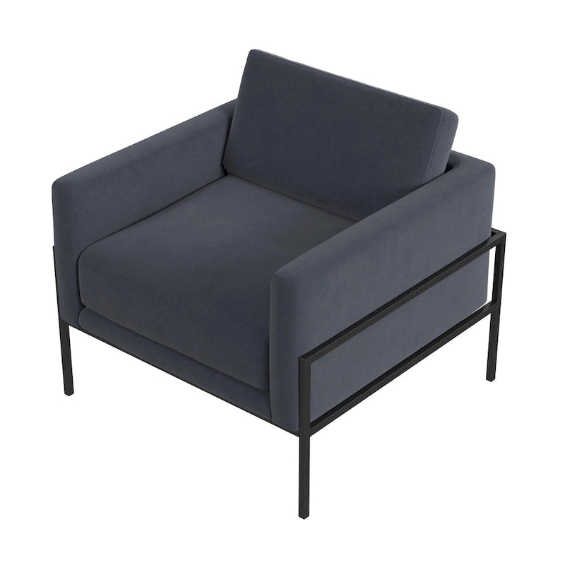 Fauteuil club moderne HomePop rembourré avec cadre en métal