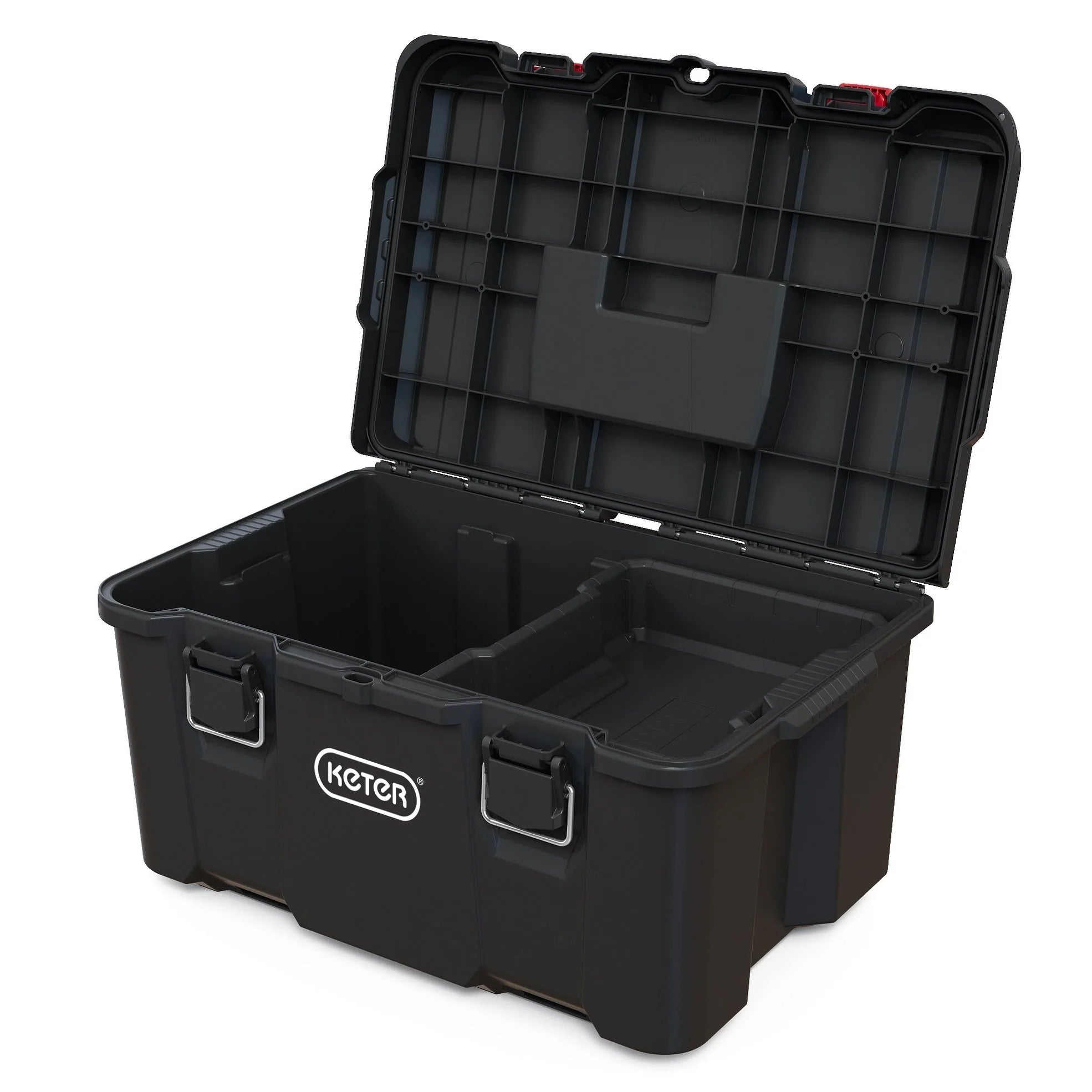 Système de rangement et d'organisation d'outils mobiles Keter Stack-n-Roll 3 pièces, boîte à outils modulaire en résine durable
