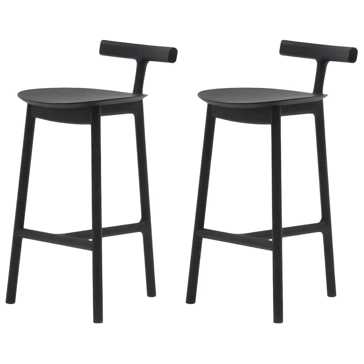 Tabouret de bar sans accoudoirs en bois de frêne naturel et tissu, trépied.