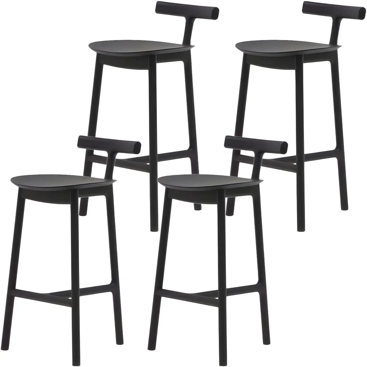 Tabouret de bar sans accoudoirs en bois de frêne naturel et tissu, trépied.