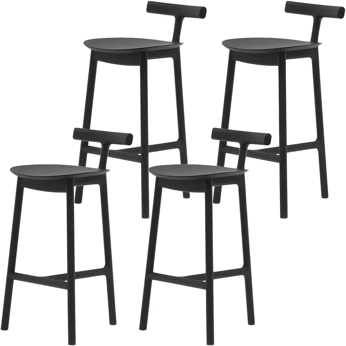 Tabouret de bar sans accoudoirs en bois de frêne naturel et tissu, trépied.