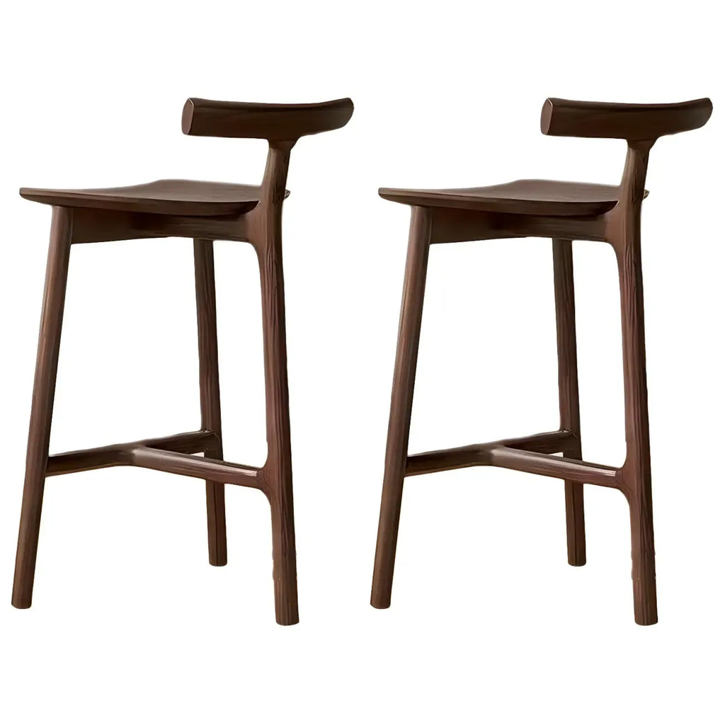 Tabouret de bar sans accoudoirs en bois de frêne naturel et tissu, trépied.