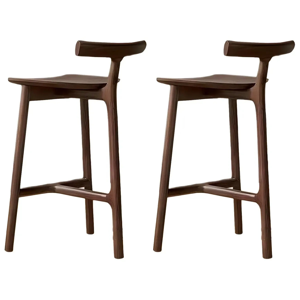 Tabouret de bar sans accoudoirs en bois de frêne naturel et tissu, trépied.