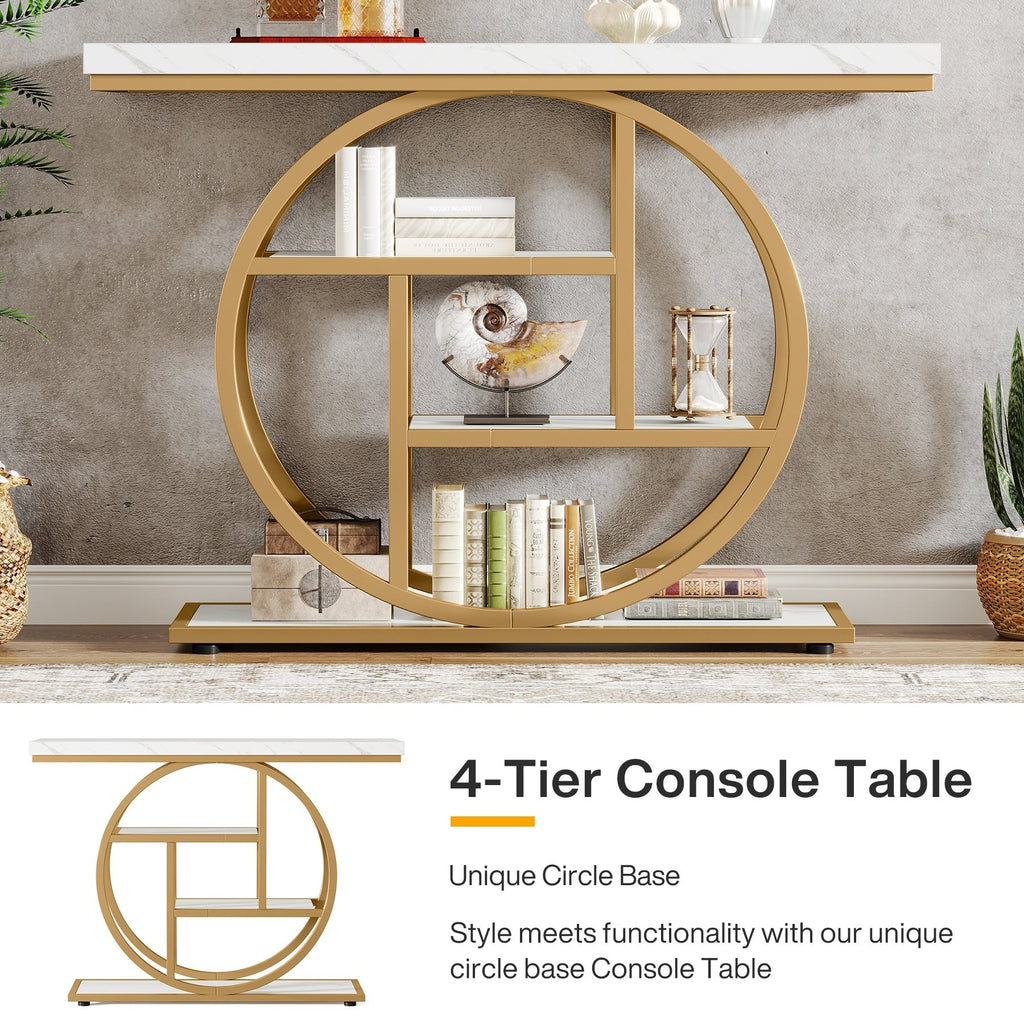 Console d'entrée, table basse industrielle à 4 niveaux à placer derrière le canapé