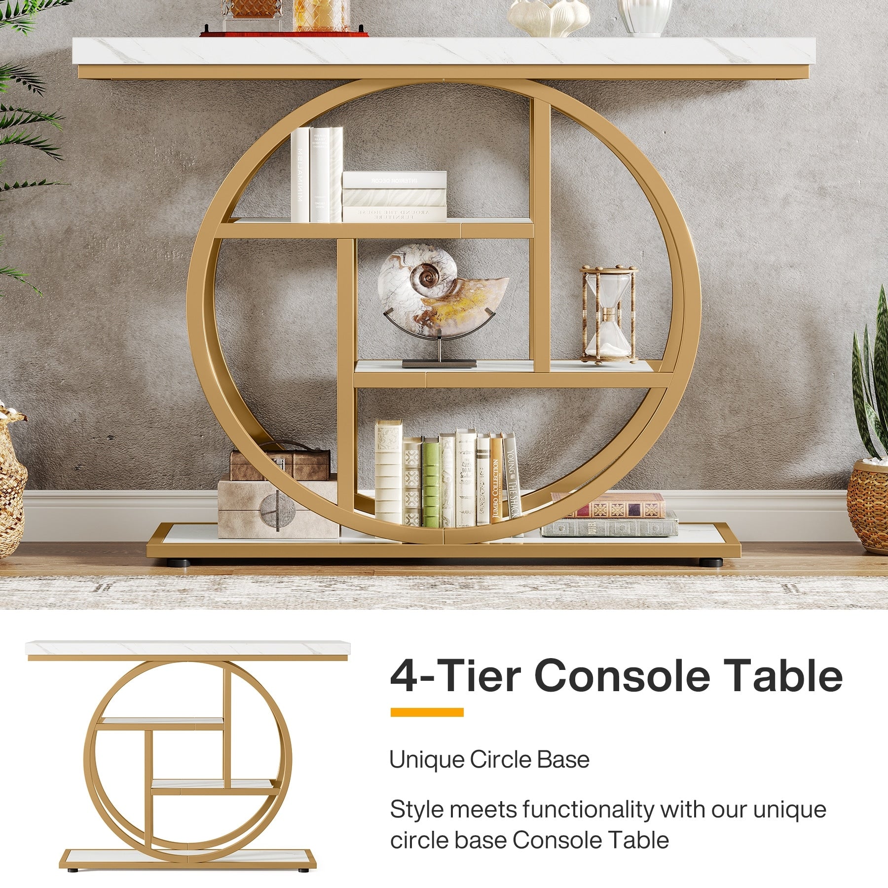 Console d'entrée, table basse industrielle à 4 niveaux à placer derrière le canapé