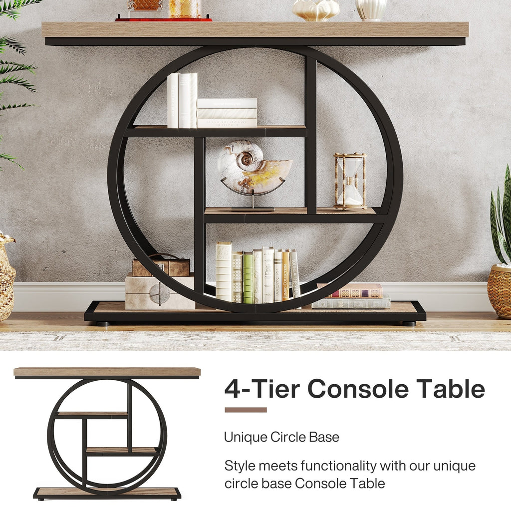 Console d'entrée, table basse industrielle à 4 niveaux à placer derrière le canapé