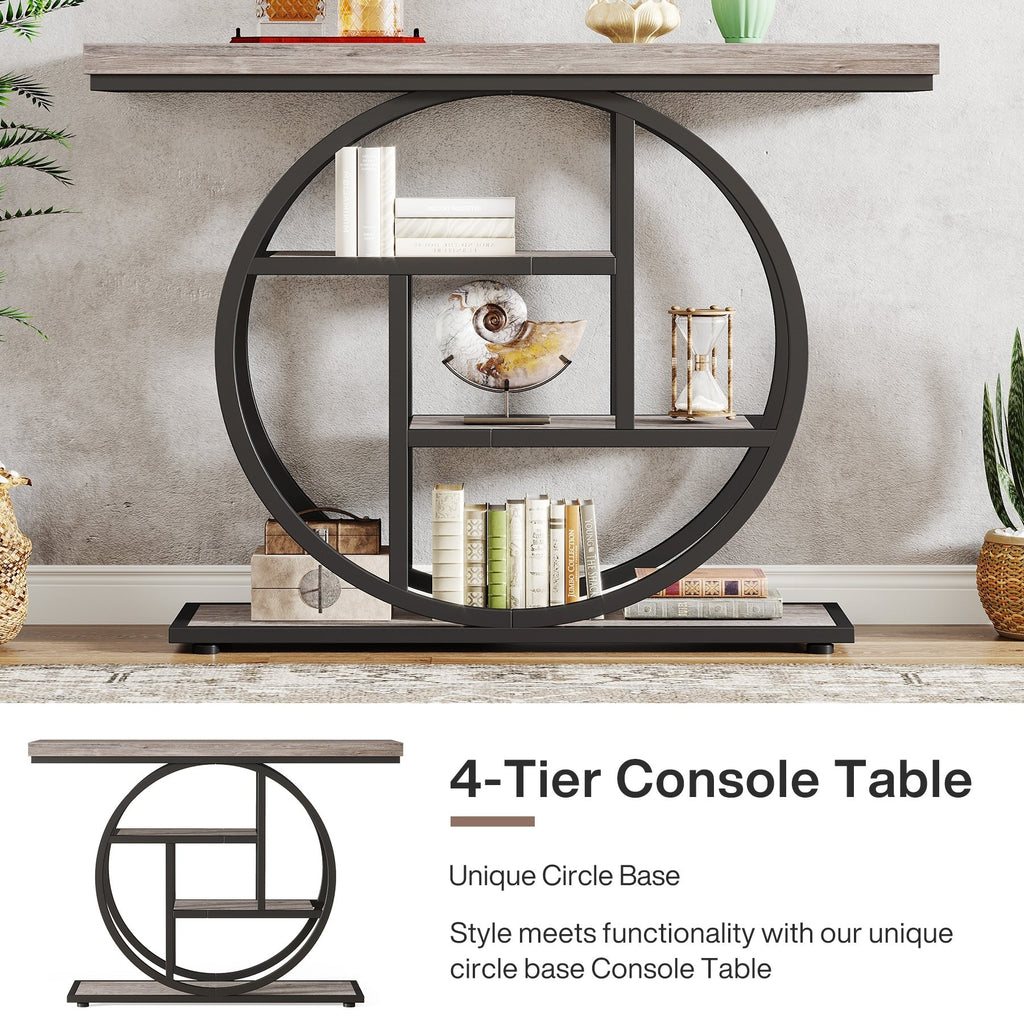 Console d'entrée, table basse industrielle à 4 niveaux à placer derrière le canapé