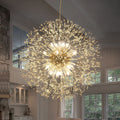 Lustre contemporain glamour en cristal Sputnik à 16/20/24 lumières, suspension pissenlit
