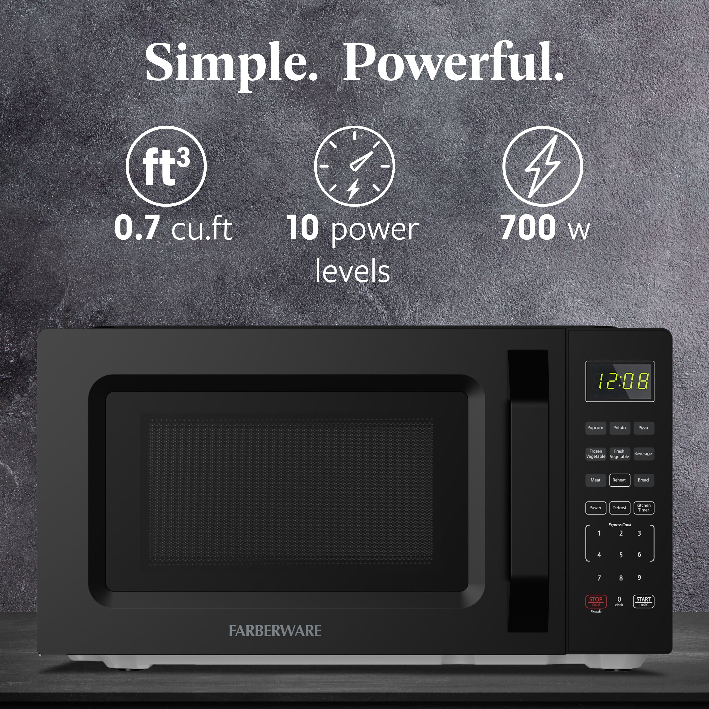 Micro-ondes de comptoir compact Farberware de 700 watts