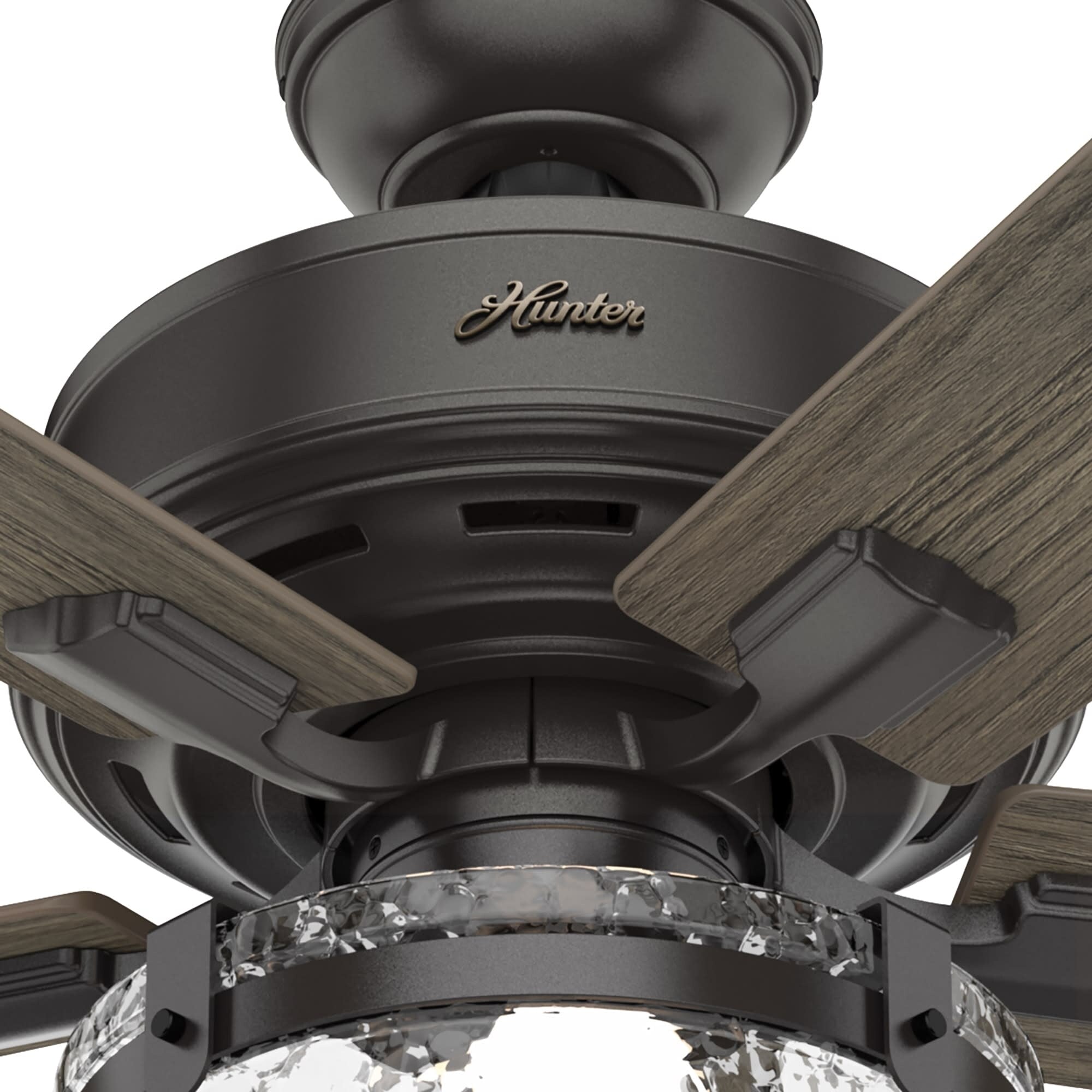 Ventilateur de plafond intérieur/extérieur Hunter 52 Canyon Ridge avec éclairage LED et télécommande - Style campagnard, rustique, industriel