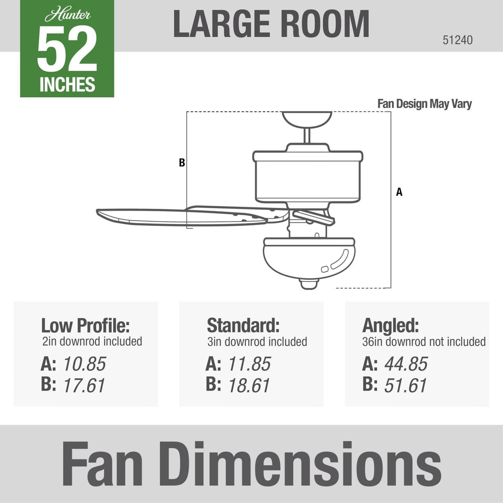 Ventilateur de plafond intérieur/extérieur Hunter 52 Canyon Ridge avec éclairage LED et télécommande - Style campagnard, rustique, industriel