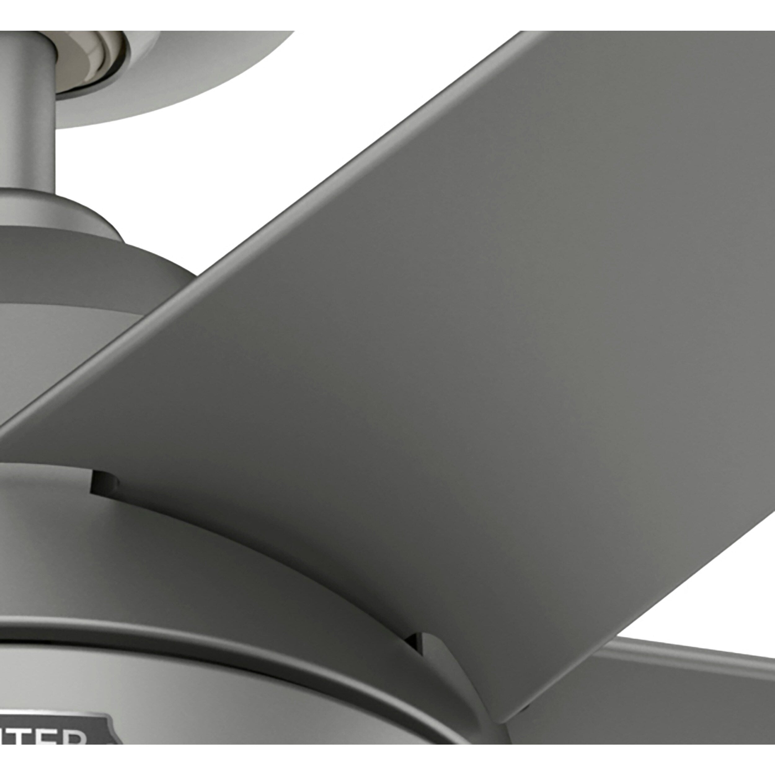 Ventilateur de plafond extérieur Hunter 52 Skyflow avec kit d'éclairage LED, commande murale - Style côtier moderne contemporain - WeatherMax - RÉSISTANT À L'EAU !