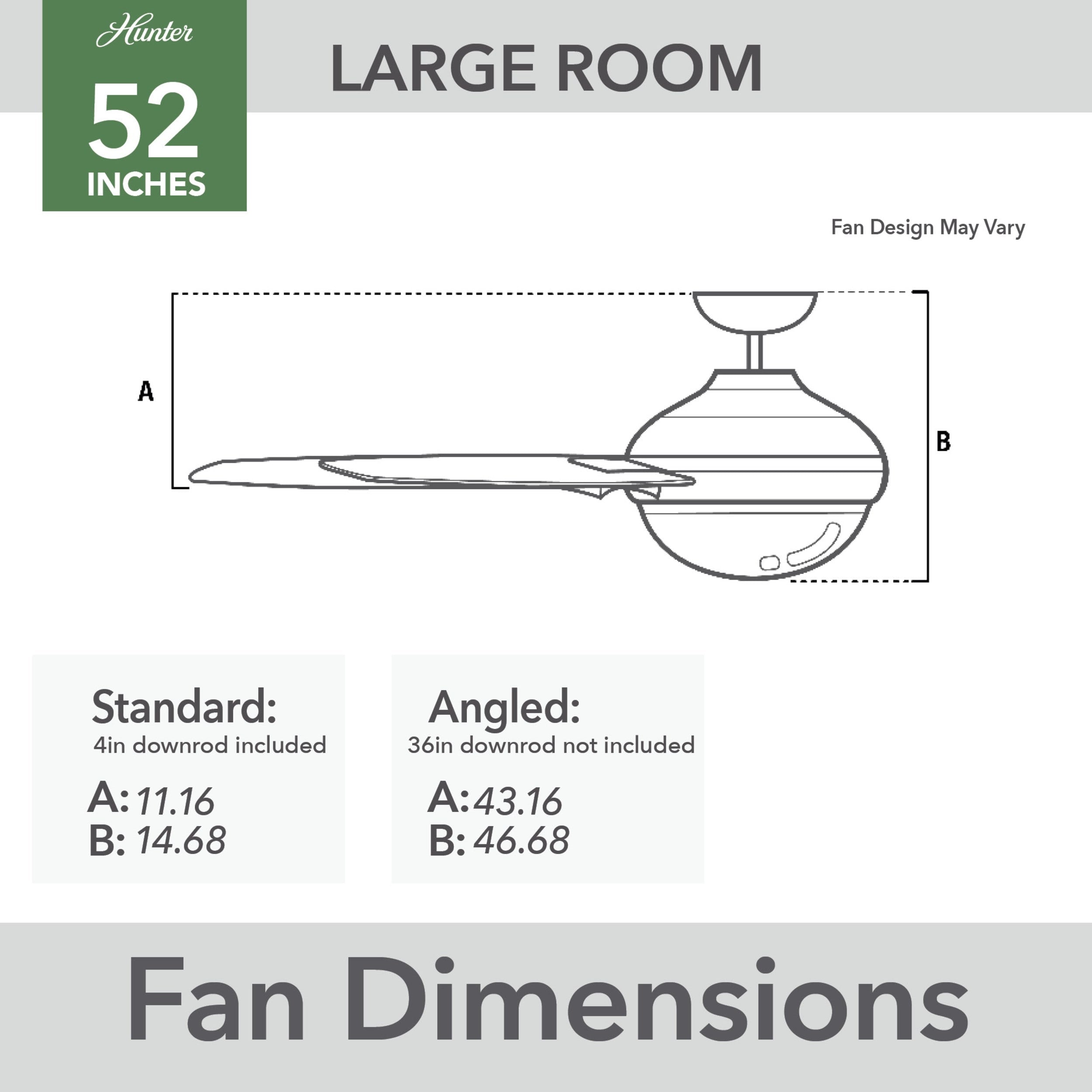 Ventilateur de plafond extérieur Hunter 52 Skyflow avec kit d'éclairage LED, commande murale - Style côtier moderne contemporain - WeatherMax - RÉSISTANT À L'EAU !