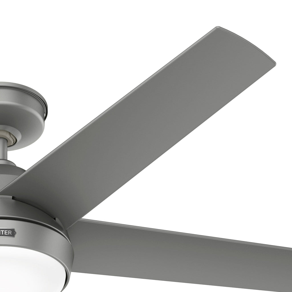 Ventilateur de plafond extérieur Hunter 52 Skyflow avec kit d'éclairage LED, commande murale - Style côtier moderne contemporain - WeatherMax - RÉSISTANT À L'EAU !