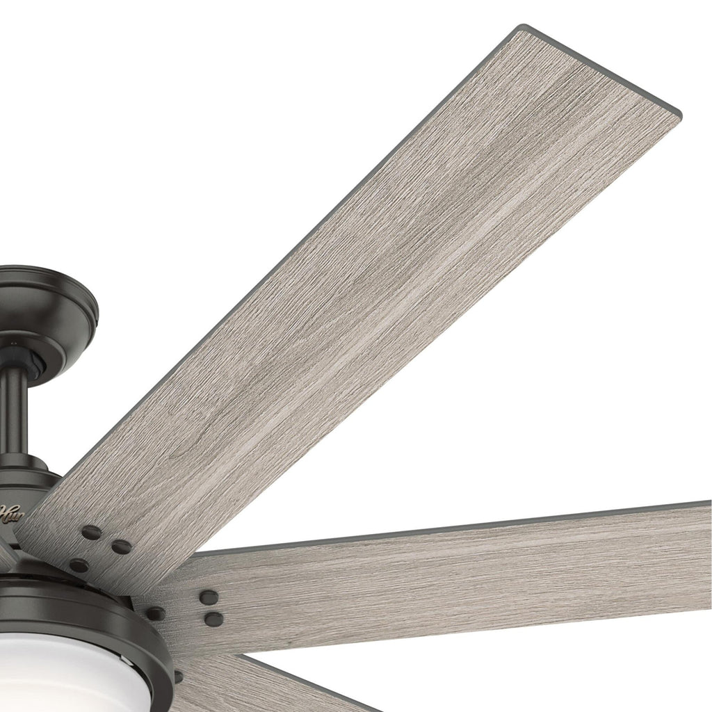 Ventilateur de plafond Hunter WiFi Whittington avec lumière LED, télécommande portable - Moulin à vent - Style industriel, campagnard, rustique - VENTILATEUR INTELLIGENT !