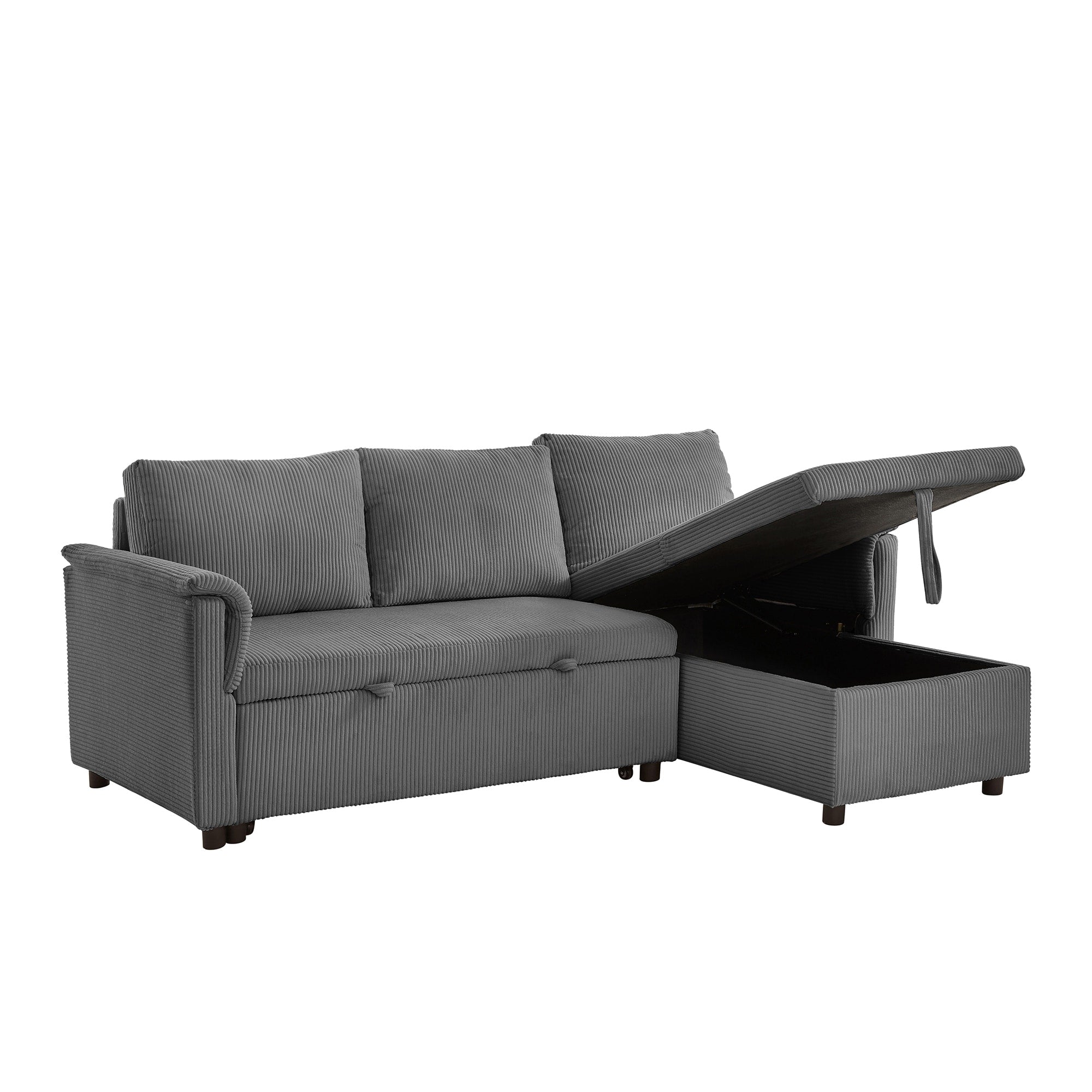 Canapé deux places avec méridienne, canapé d'angle modulable convertible avec méridienne de rangement