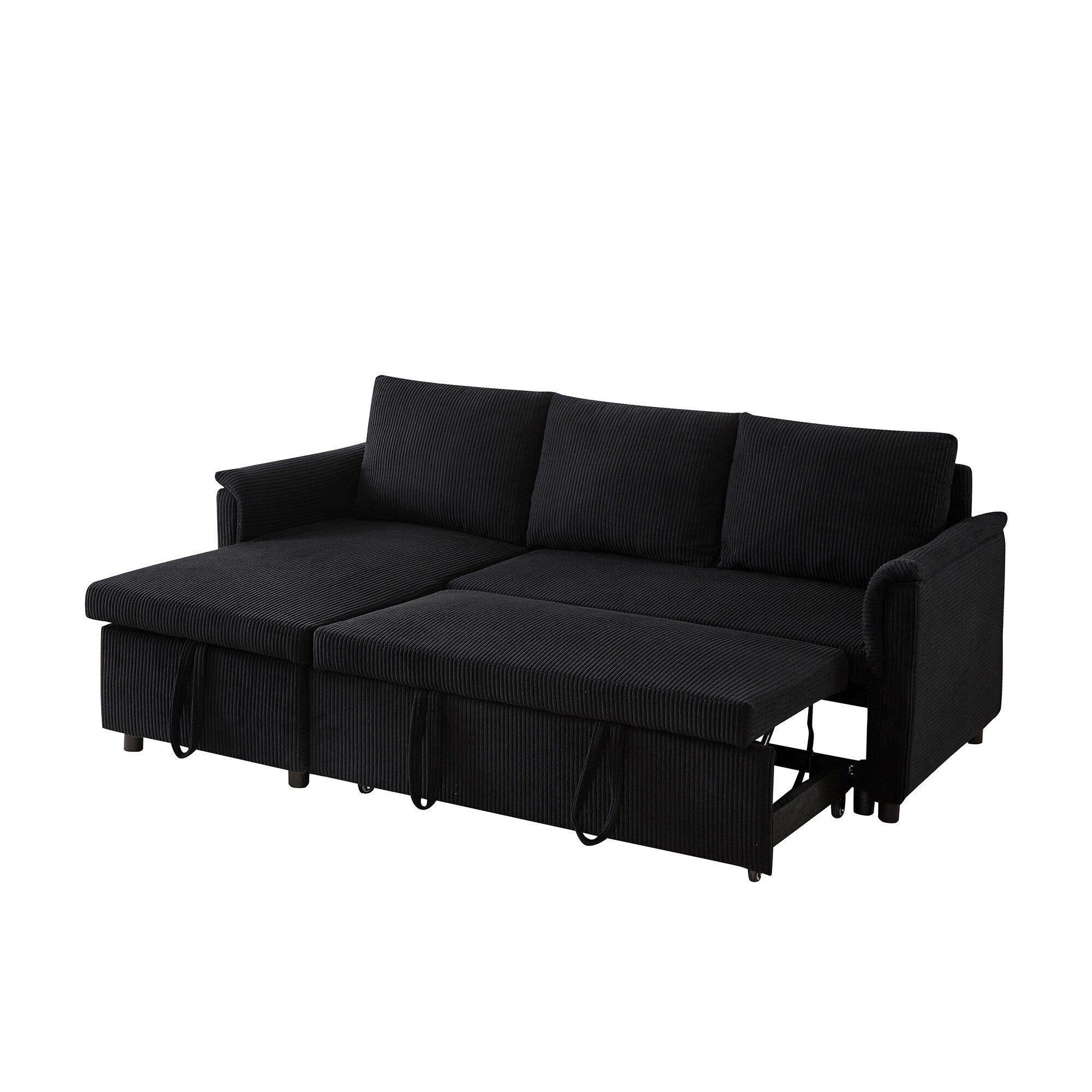 Canapé deux places avec méridienne, canapé d'angle modulable convertible avec méridienne de rangement