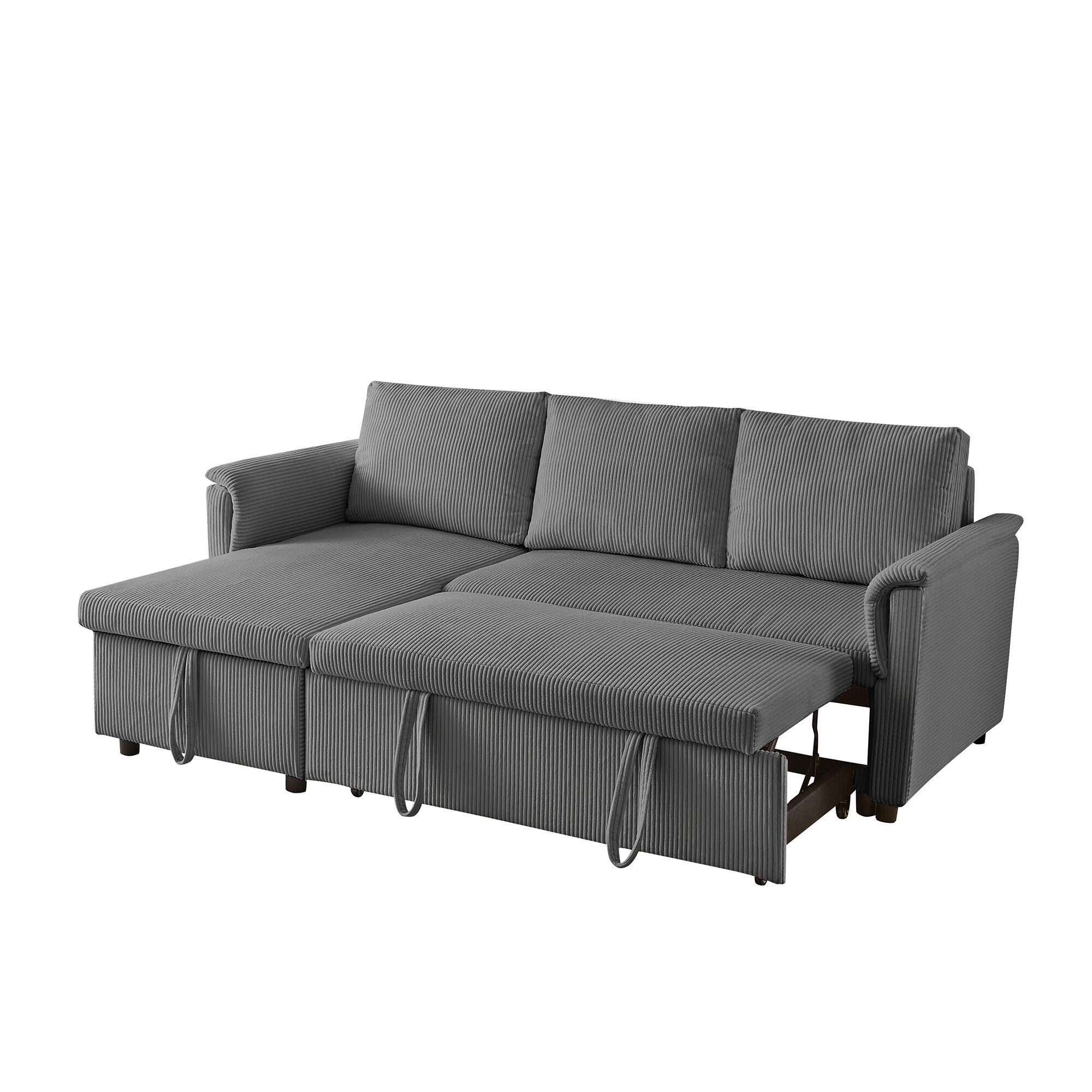 Canapé deux places avec méridienne, canapé d'angle modulable convertible avec méridienne de rangement