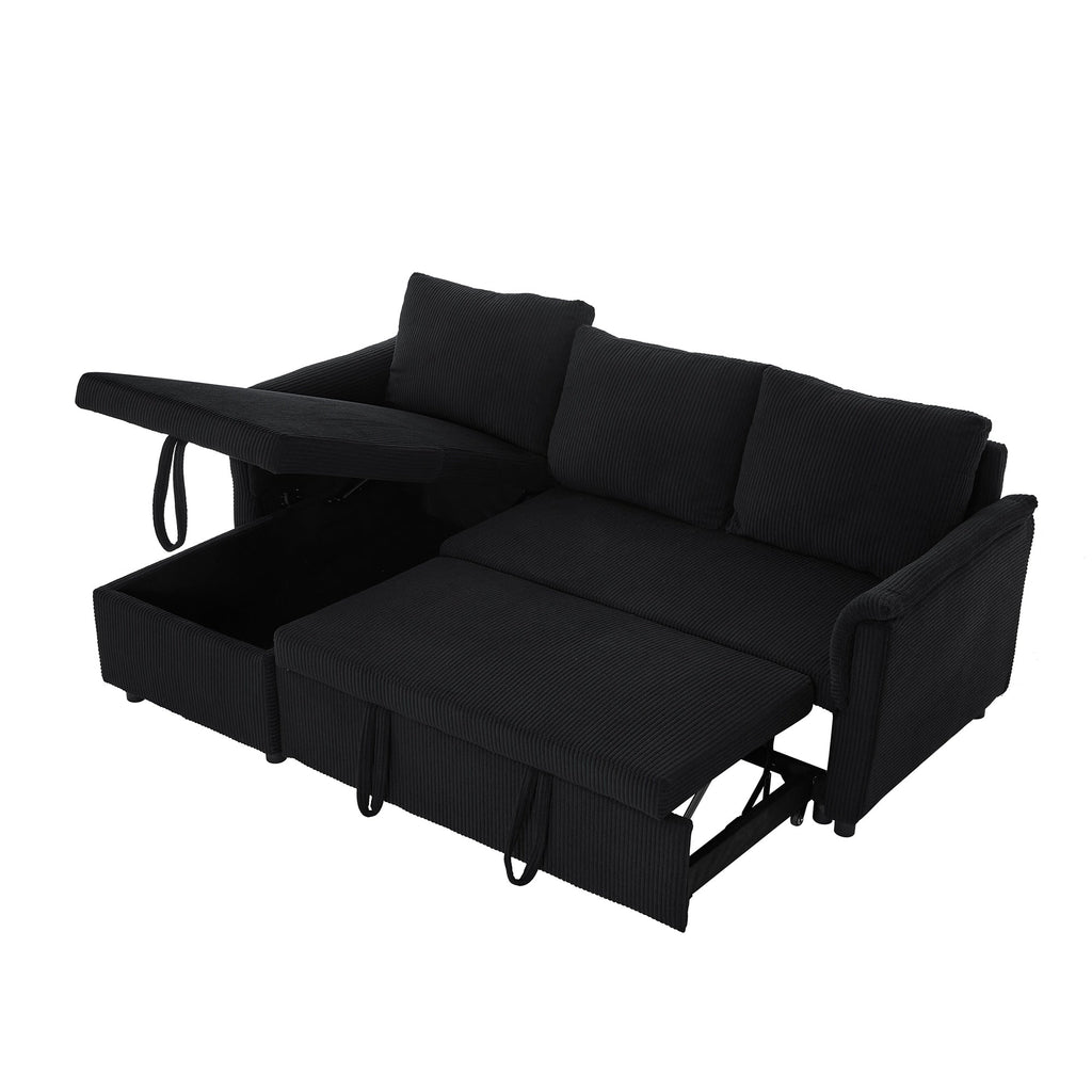 Canapé deux places avec méridienne, canapé d'angle modulable convertible avec méridienne de rangement