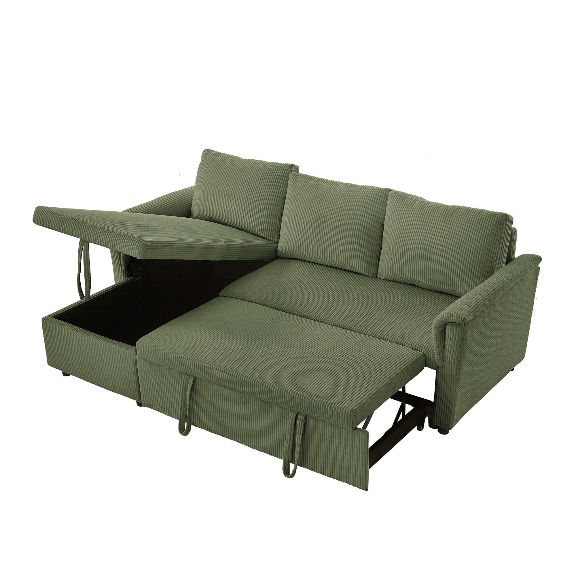 Canapé deux places avec méridienne, canapé d'angle modulable convertible avec méridienne de rangement