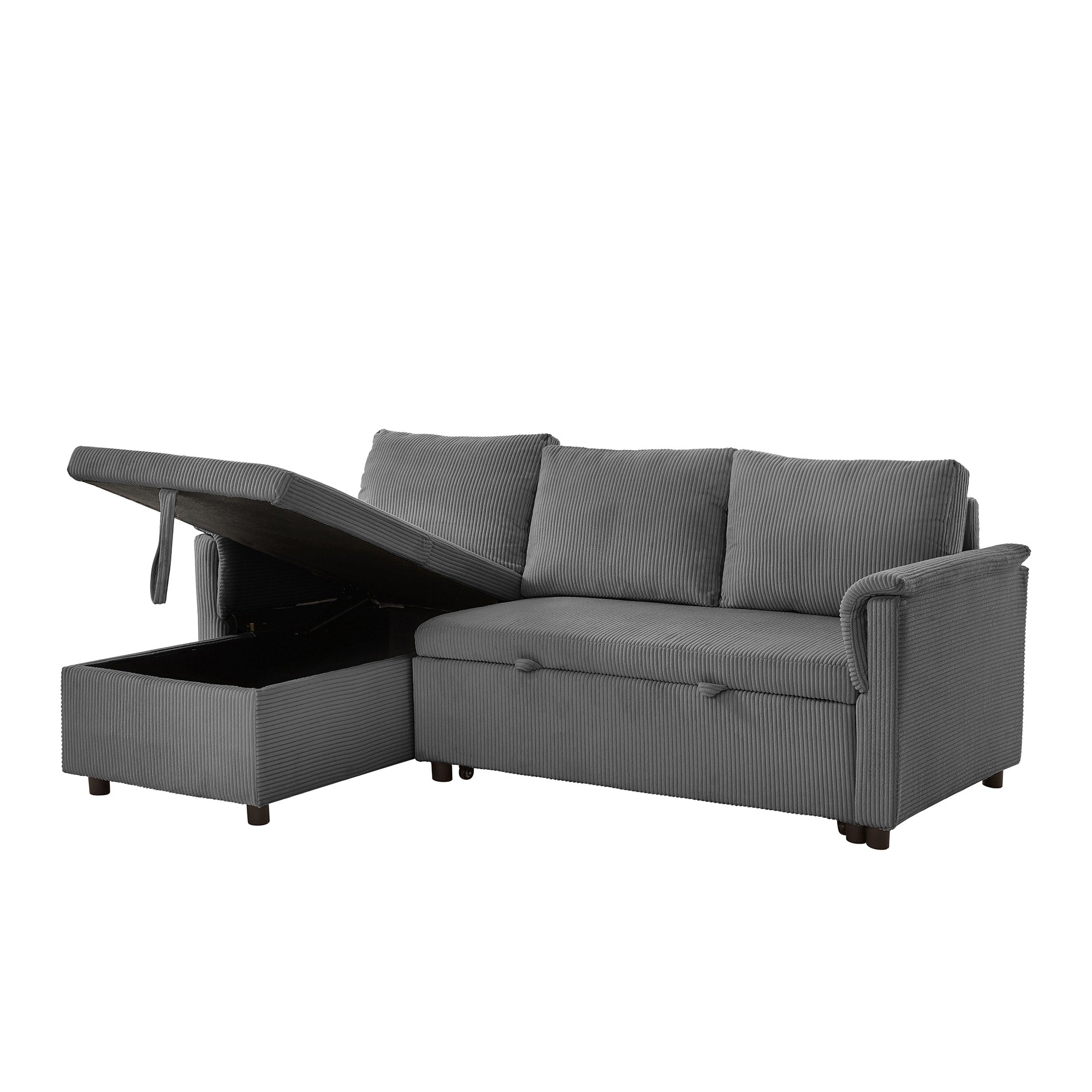 Canapé deux places avec méridienne, canapé d'angle modulable convertible avec méridienne de rangement
