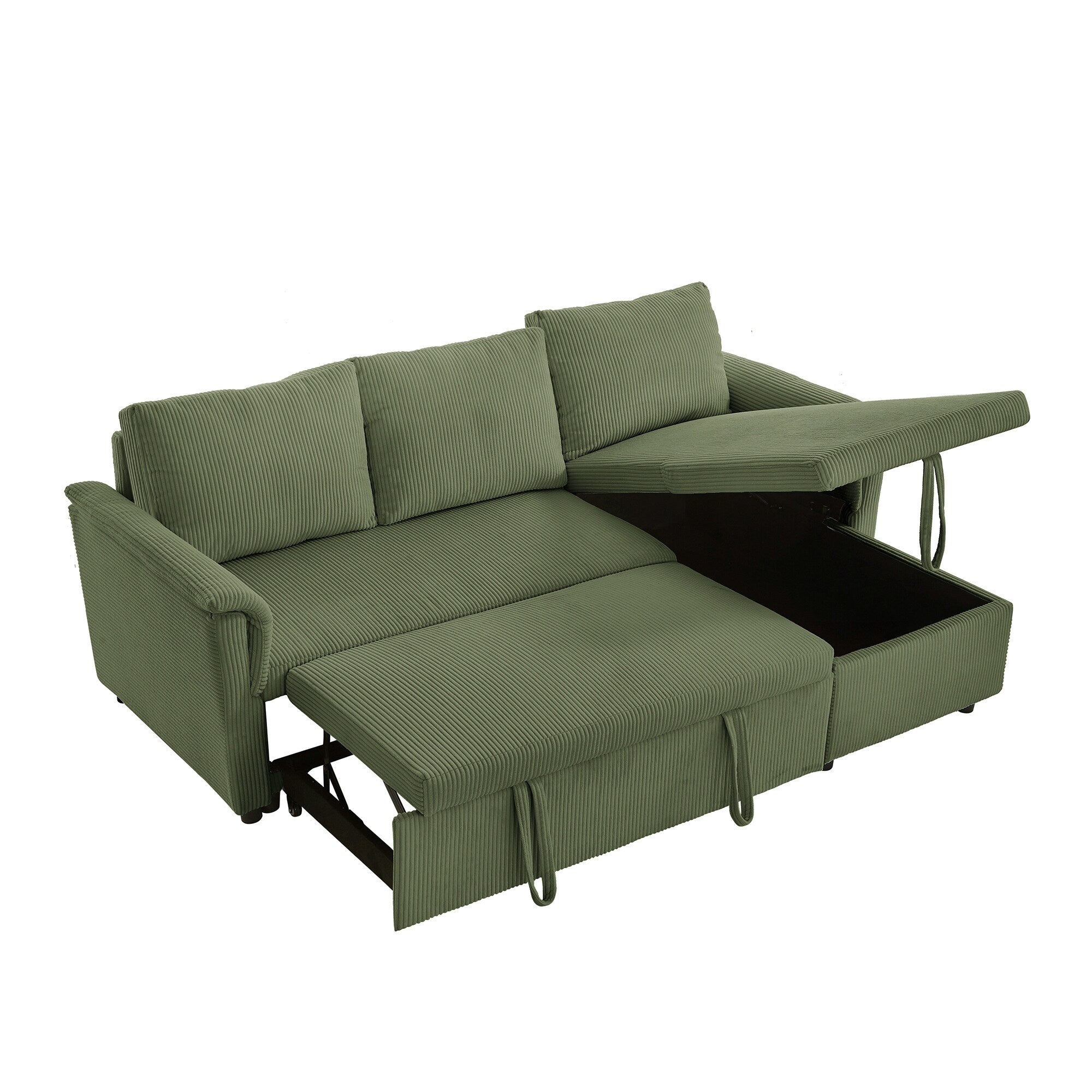 Canapé deux places avec méridienne, canapé d'angle modulable convertible avec méridienne de rangement