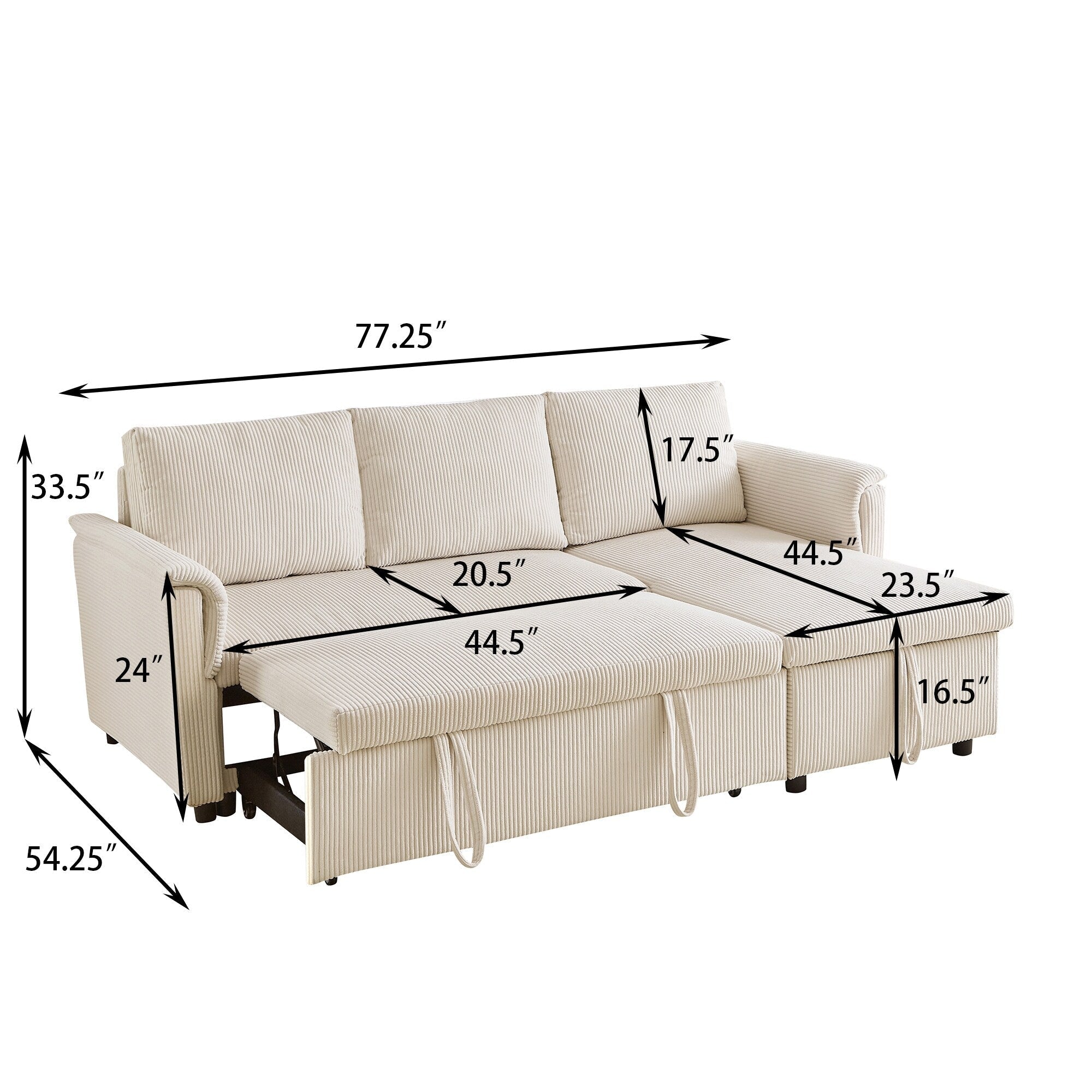 Canapé deux places avec méridienne, canapé d'angle modulable convertible avec méridienne de rangement