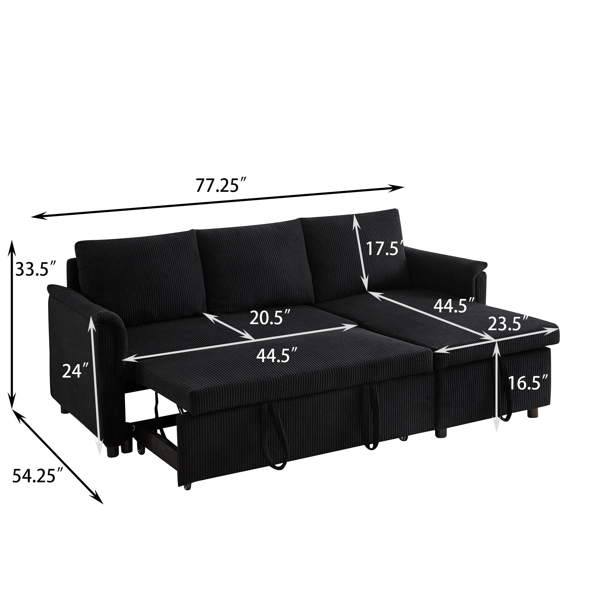 Canapé deux places avec méridienne, canapé d'angle modulable convertible avec méridienne de rangement