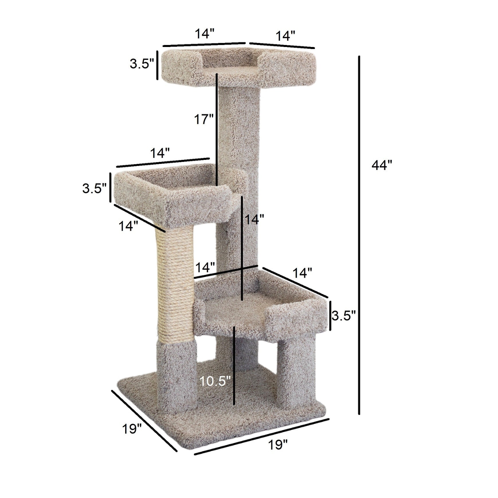 Nouveaux condos pour chats à 3 niveaux en bois massif et moquette, arbre à chat
